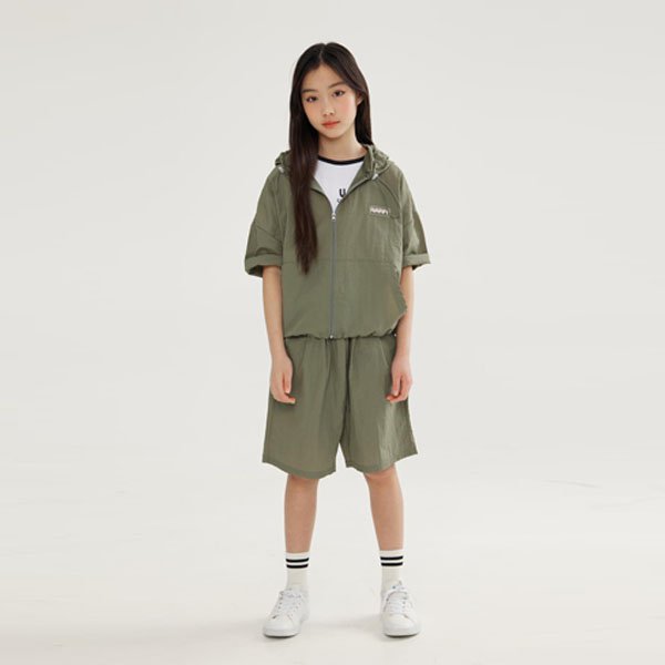 Nylon Hooded Zip-Up Set