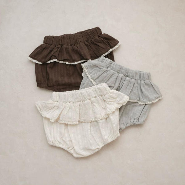 Hana Tiered Bloomers Korean infant bloomer in ivory made in Korea
