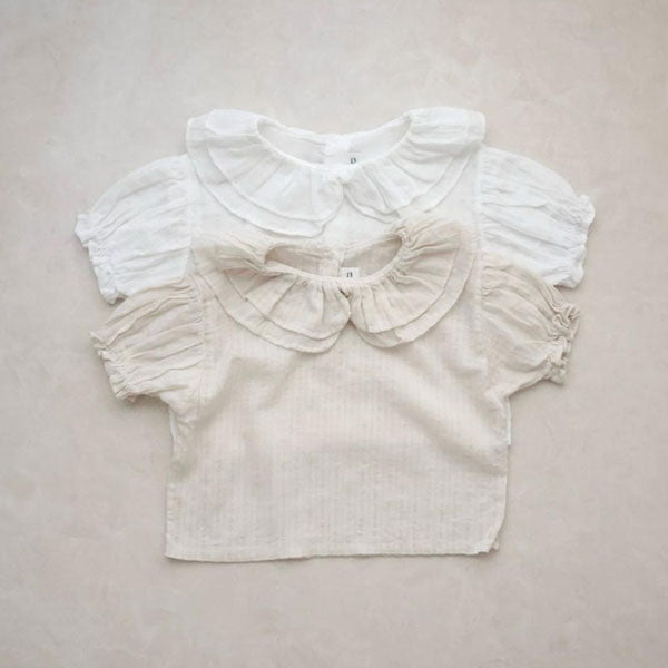 Duel Collar Blouse Korean infant blouse in ivory made in Korea
