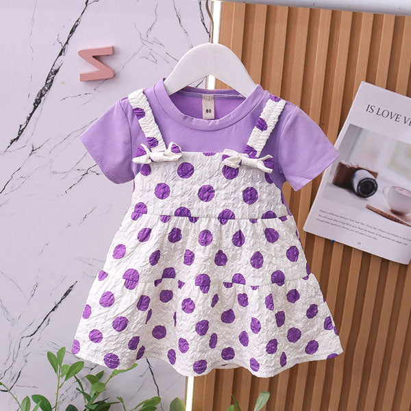 Dot Short Sleeve Dress