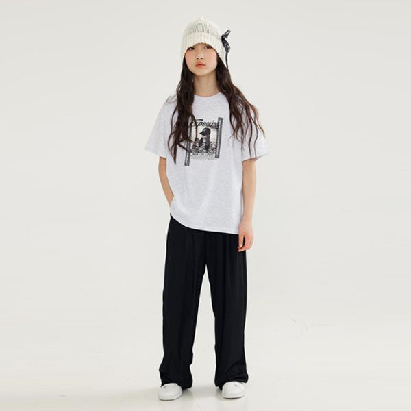 Ribbed 10-Part Wide Pants