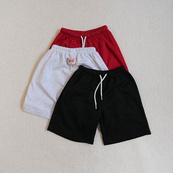 Sweat Shorts Korean toddler shorts in red made in Korea