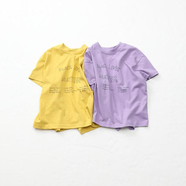 Black Live Tee Korean toddler t-shirt in purple made in Korea