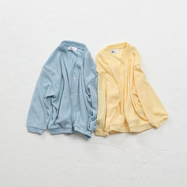 Natural Cool Cardigan Korean toddler sweater in yellow made in Korea