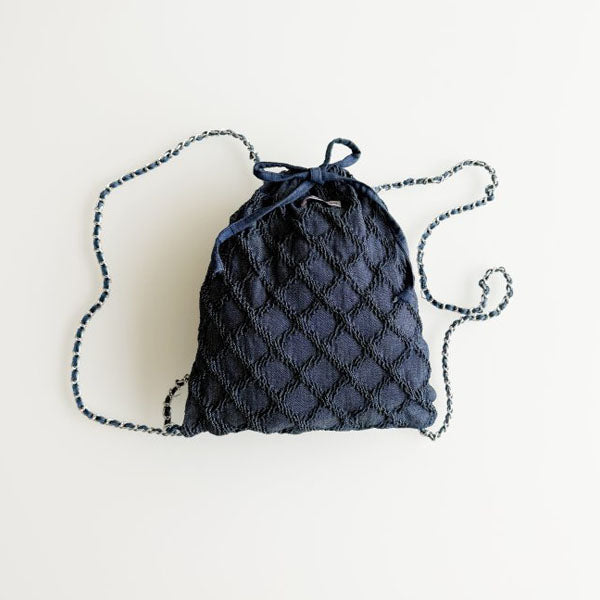 Coco Denim Backpack Korean toddler accessory in deep blue made in Korea
