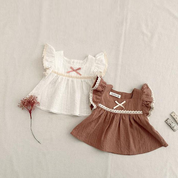 Eyelet Ribbon Blouse 2(Kids)