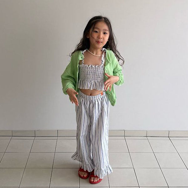 Misha Ruffle Pants Korean toddler pants in beige made in Korea