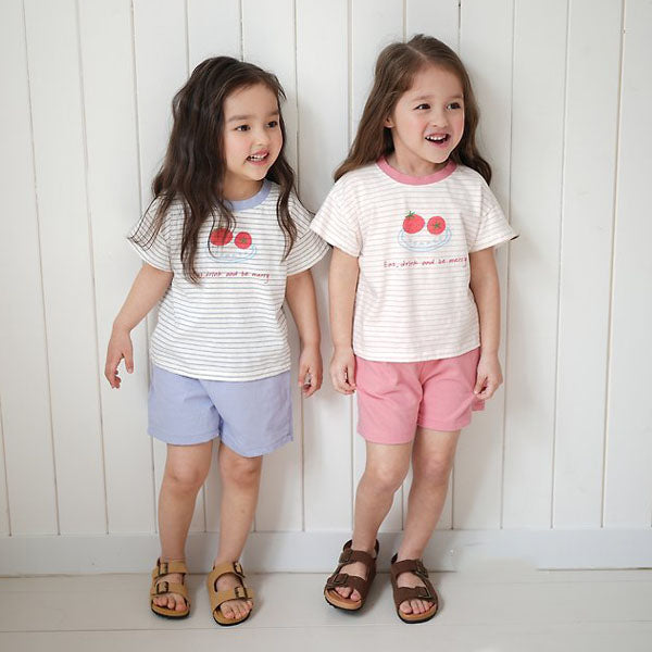 Tomato Set Korean infant set in pink made in Korea