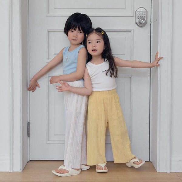 Ice Pleated Pants Korean toddler pants in ivory made in Korea