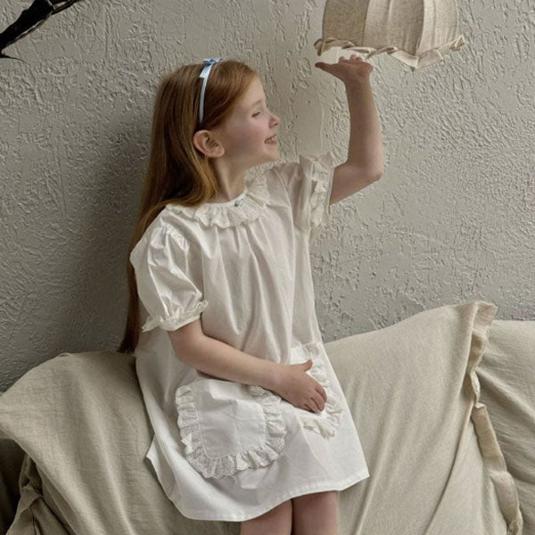 Two-Pocket Ruffle Dress