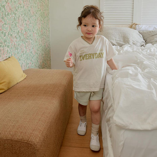 Mesh Color-Block Pants Korean toddler pants in blue made in Korea