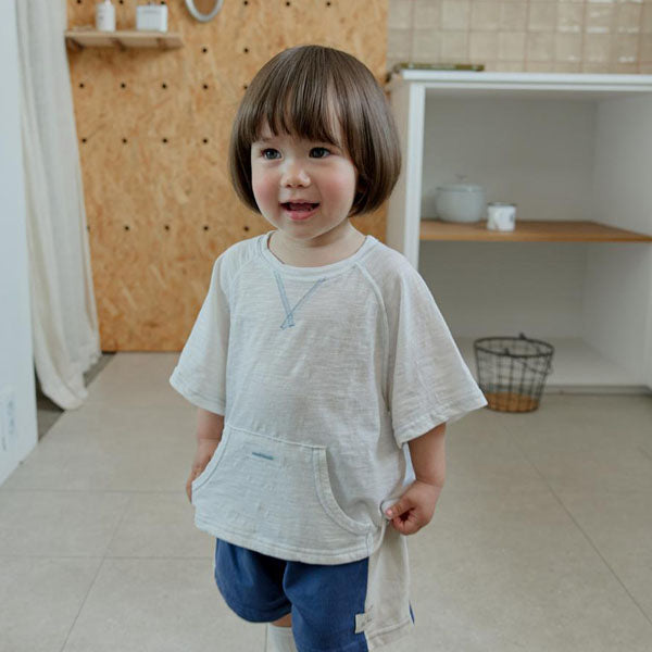 Stitch Short Sleeve Tee Korean toddler t-shirt in ivory made in Korea
