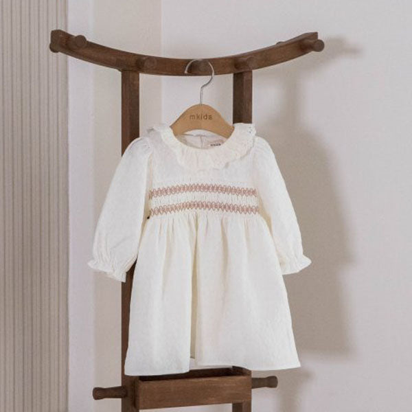 Annika Smocking Dress (Cream)