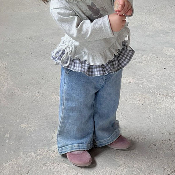 Merry Check Denim Pants