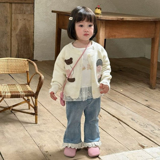 Cotton Candy Bear Knit Cardigan