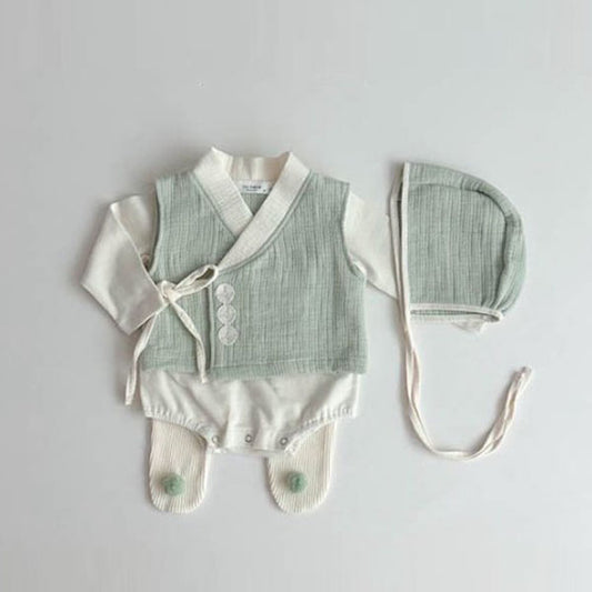 Baby Boys' Chuseok (Suit, Vest & Bonnet 3pcs Set)