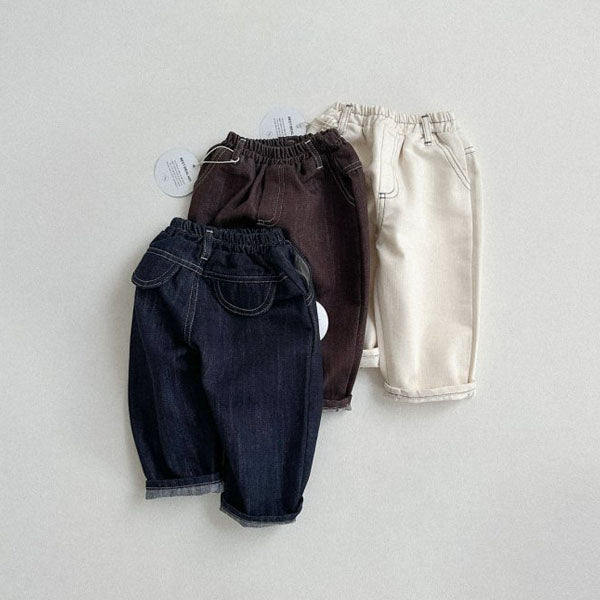 Round Fade Denim Pants