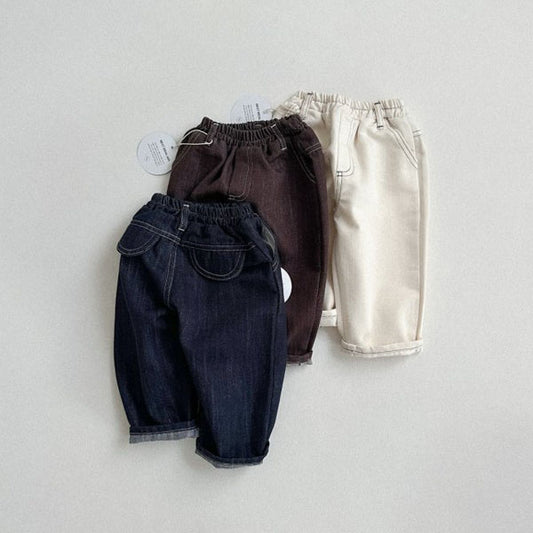 Round Fade Denim Pants