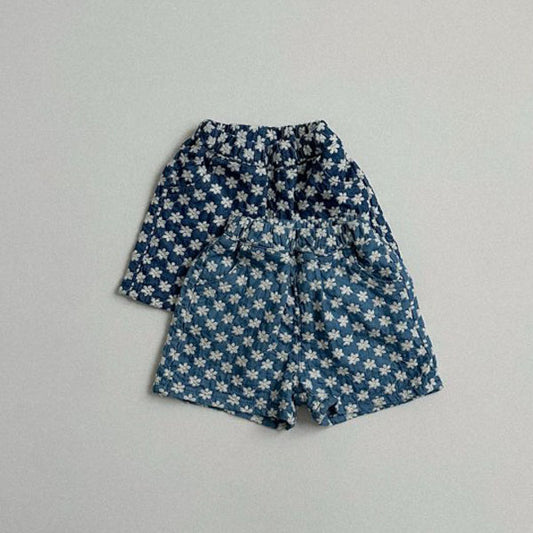 Flower 4-Part Denim Pants