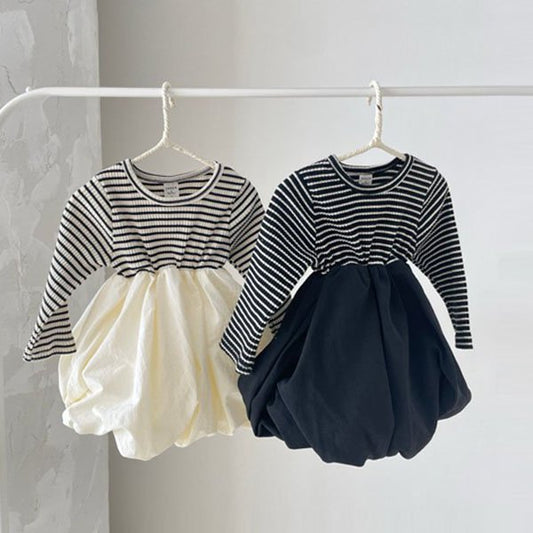 Vestido de calabaza a rayas