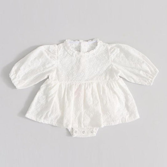 Traje de vestir de algodón bordado