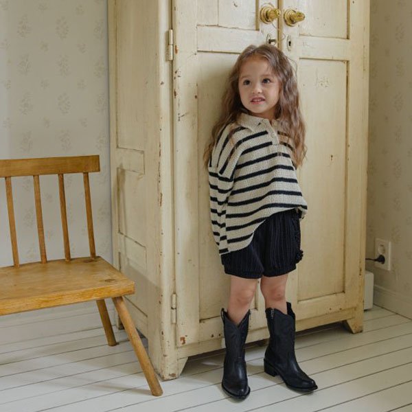 Pompom Knit Half Pants