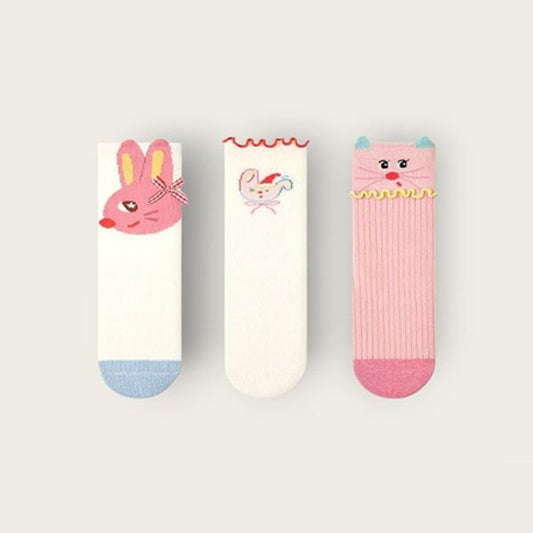 Cute Bunny 3pcs Socks Set