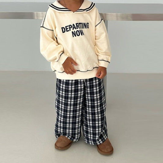 Check Color Block Pants