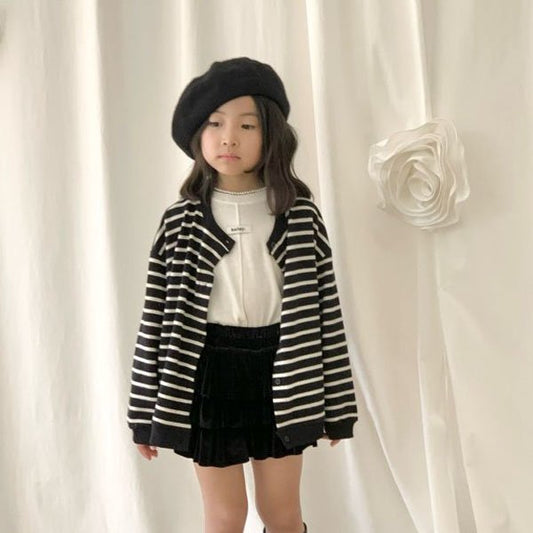 Fluffy Striped Cardigan