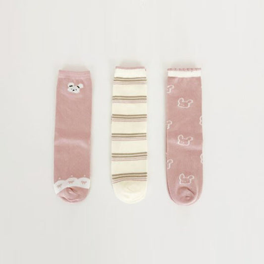 Stripe Bunny Socks Set