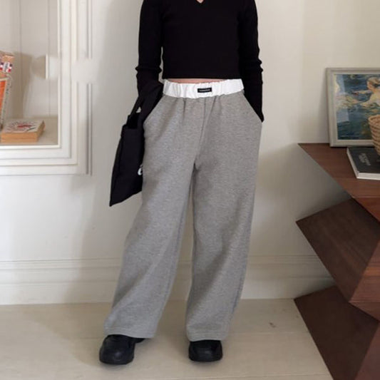 Label Contrast Pants