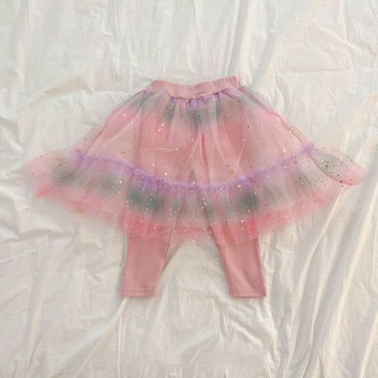 Rainbow Star Skirt Leggings