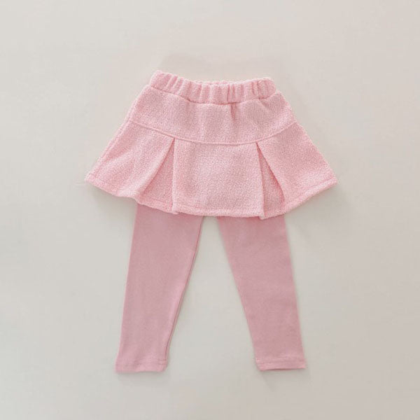 Leggings con falda de tweed