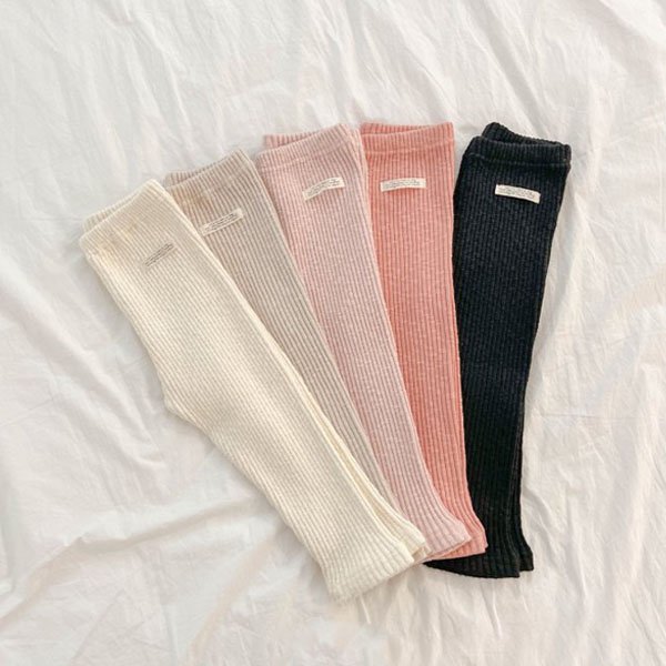 Leggings de canalé grueso color melocotón