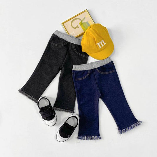 Denim Fringe Bootcut Jeggings