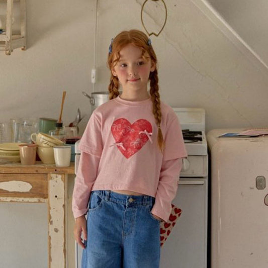 Heart Ribbon Printed Tee