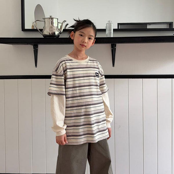 Multi-Stripe Layered Tee