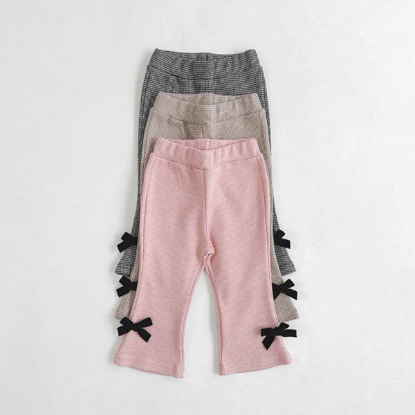 Check Ribbon Bootcut Pants