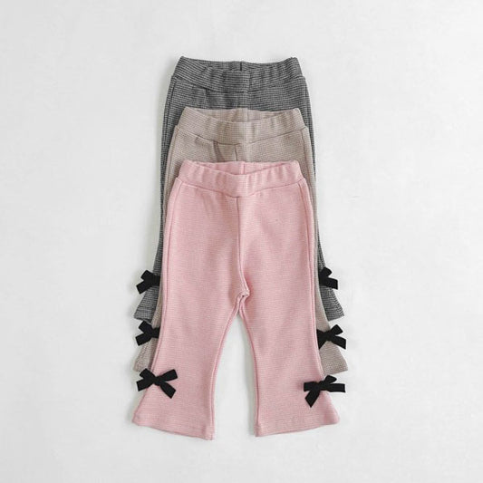 Check Ribbon Bootcut Pants