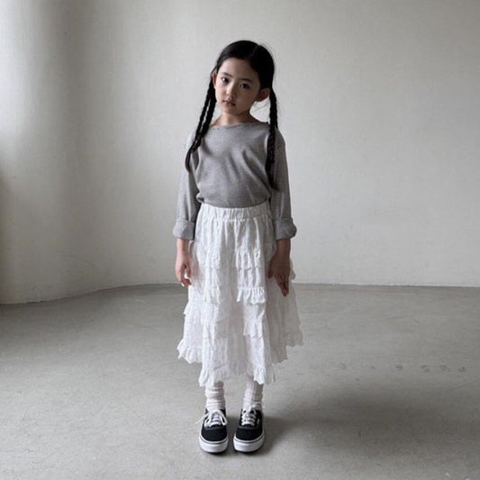 Embroidered Frill Skirt