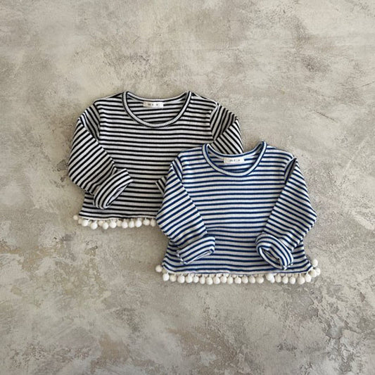 Stripe Pom-Pom Tee