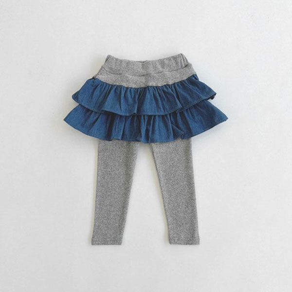 Leggings de falda vaquera escalonada