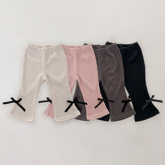 Ribbon Ribbed Bootcut Pants