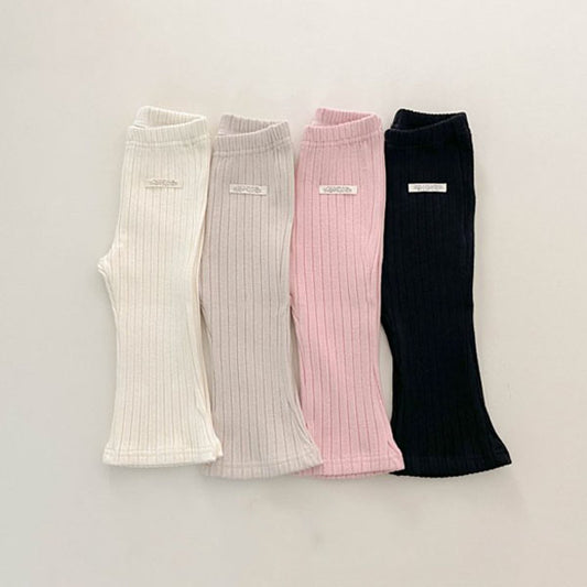 Peach Ribbed Bootcut Pants