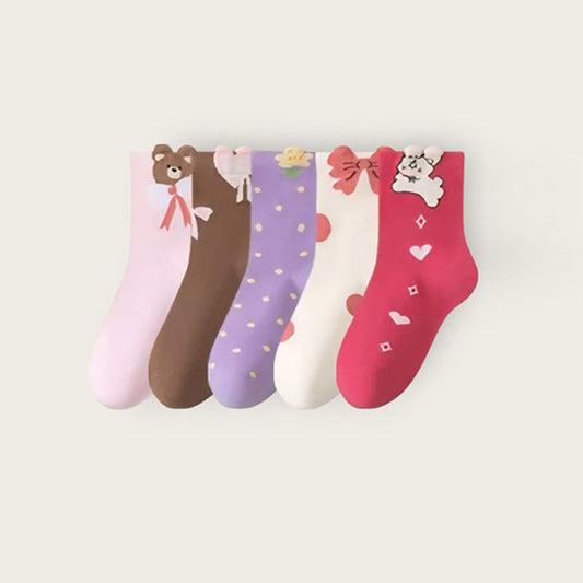 Ribbon Bear 5-Piece Socks Set
