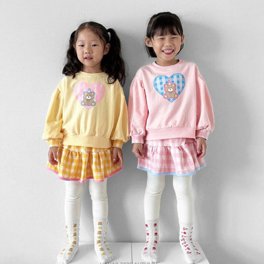 Check Bear Skirt Leggings Set