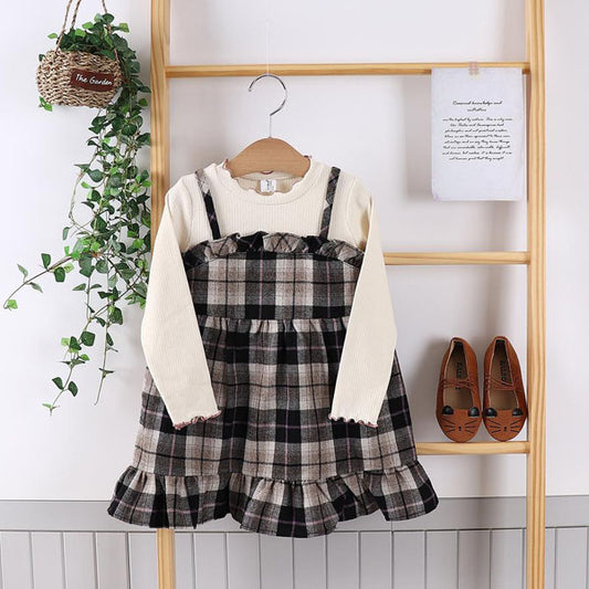 Vestido con tirantes a cuadros