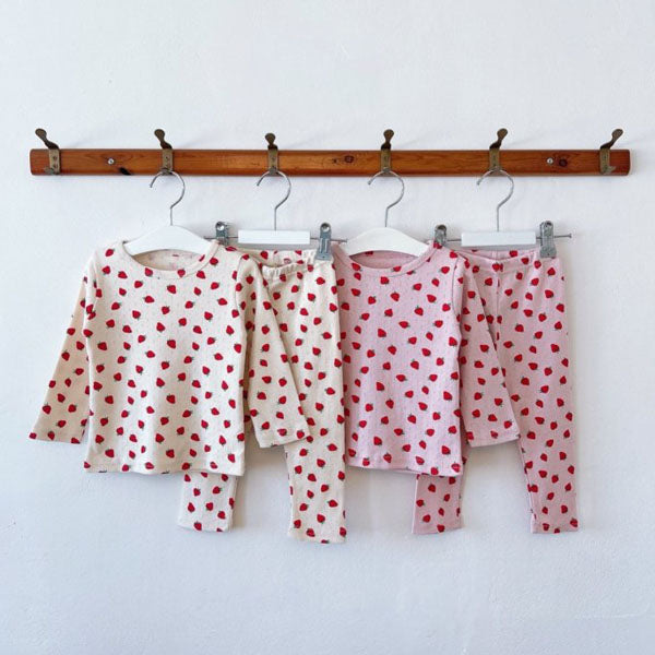 Eyelet Strawberry Pajama Set