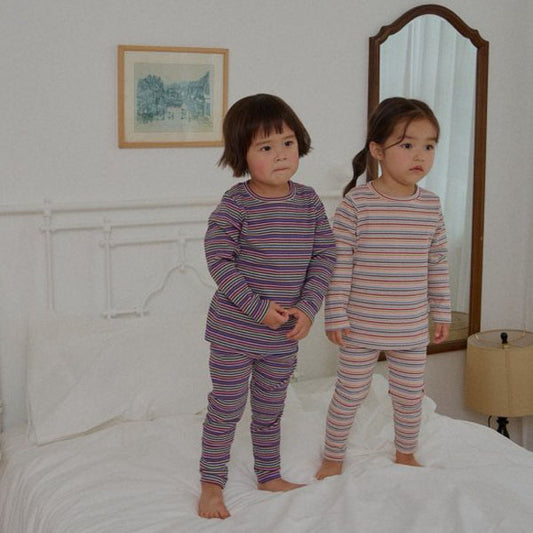 Conjunto de pijama de rayas