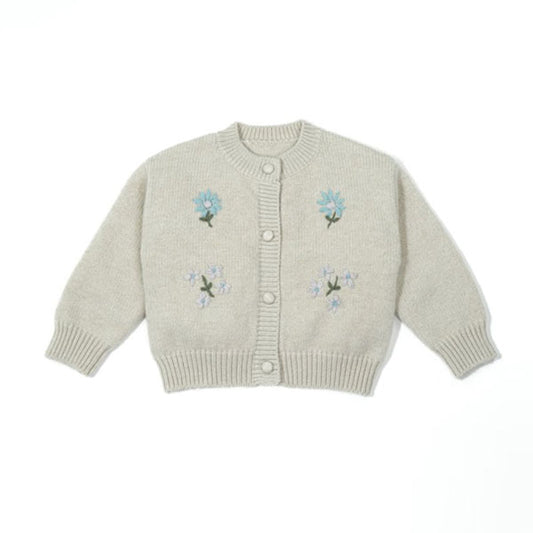 Hand-Embroidered Knit Cardigan